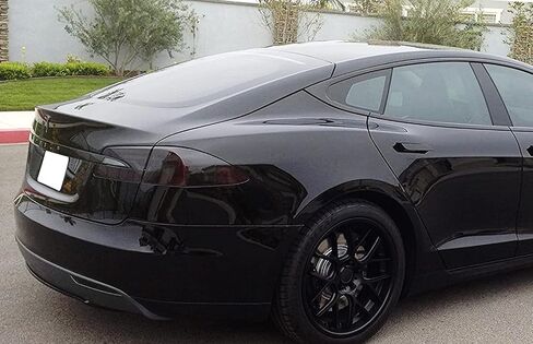 iJDMTOY Dark Smoked Rear Bumper Reflector Lenses, Compatible with 2012-up Tesla Model S, Replace OEM Red Reflexs in Saudi Arabia