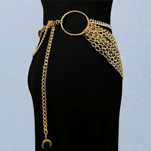 THREEBOY Women Apparel Belts Fashion Sexy Multilayer Metal Pearl Waist Chain Belt in Saudi Arabia