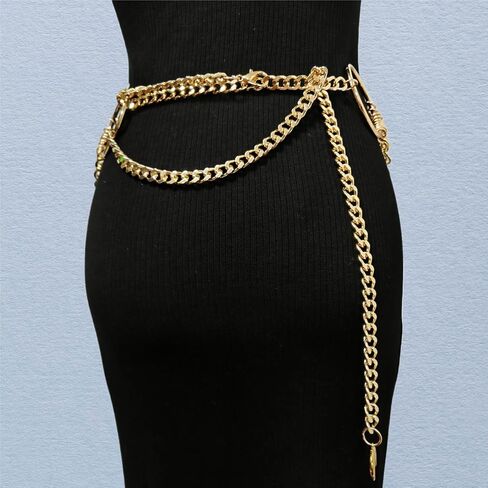 THREEBOY Women Apparel Belts Fashion Sexy Multilayer Metal Pearl Waist Chain Belt in Saudi Arabia