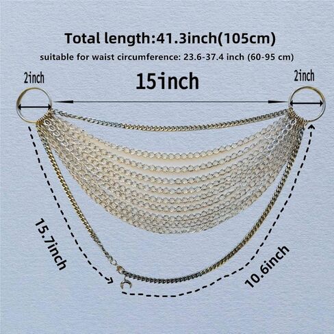 THREEBOY Women Apparel Belts Fashion Sexy Multilayer Metal Pearl Waist Chain Belt in Saudi Arabia
