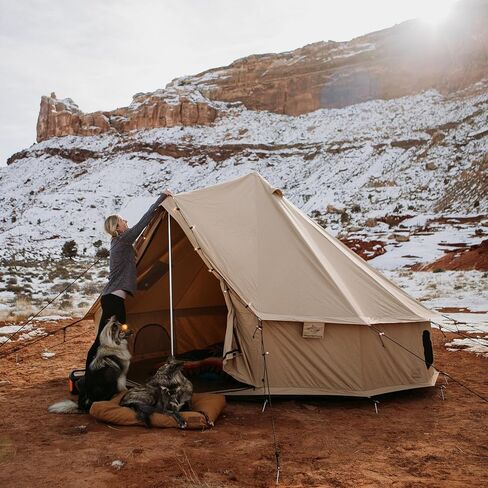 WHITEDUCK Regatta Canvas Bell Tent - w/StoveJack, Waterproof, 4 Season Luxury Camping and Glamping Yurt Tent Outdoor (20' (6M), Water Repellent, Forest Green) in Kuwait