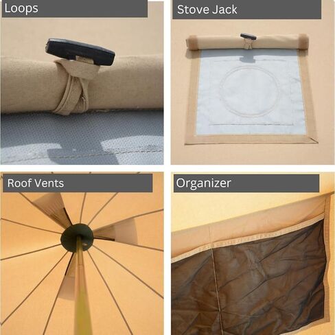 WHITEDUCK Regatta Canvas Bell Tent - w/StoveJack, Waterproof, 4 Season Luxury Camping and Glamping Yurt Tent Outdoor (20' (6M), Water Repellent, Forest Green) in Kuwait