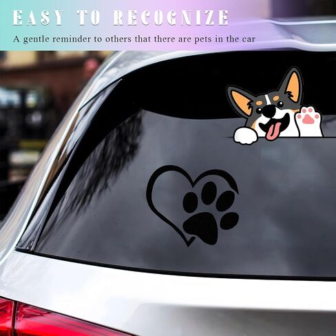 Pet Dog Paw Puppy Love Heart Vinyl Secal ، 4.6 "3.7" Heart with Dog Paw Print Print Reflective Pumper Sticker ، Putplic Patprint P.CHOLITE HEART MULT FOR WINDOW ، الكمبيوتر المحمول ، الجدار (الأسود) in Saudi Arabia
