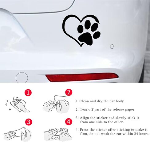 Pet Dog Paw Puppy Love Heart Vinyl Secal ، 4.6 "3.7" Heart with Dog Paw Print Print Reflective Pumper Sticker ، Putplic Patprint P.CHOLITE HEART MULT FOR WINDOW ، الكمبيوتر المحمول ، الجدار (الأسود) in Saudi Arabia