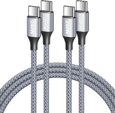 CLEEFUN 240W USB C to USB C Cable 6.6ft, 2-Pack USB C to C Fast Charging Cord Type C Charger for iPhone 16/15 Pro Max Plus, MacBook Pro/Air, for iPad USB-C, Samsung Galaxy S24 S23, Pixel, Switch in Saudi Arabia