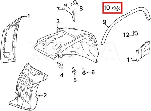 Rexka 15pcs عجلة القوس مصببة مقطع LR082683 ل Land Rover - Multipurposes - Pumper Fender Ledge Latch Partich Hold Arch Arch in Saudi Arabia