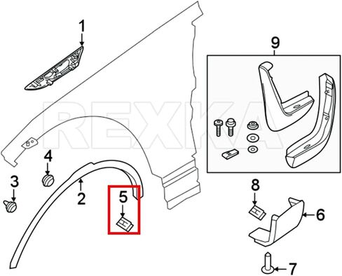 Rexka 15pcs عجلة القوس مصببة مقطع LR082683 ل Land Rover - Multipurposes - Pumper Fender Ledge Latch Partich Hold Arch Arch in Saudi Arabia