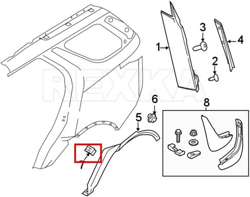 Rexka 15pcs عجلة القوس مصببة مقطع LR082683 ل Land Rover - Multipurposes - Pumper Fender Ledge Latch Partich Hold Arch Arch in Saudi Arabia