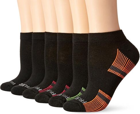 فاكهة Loom Women's Plus Comfort Arch دعم No Show 6 Pack ، BMF16 ، حجم الحذاء 8-12/Sock Size 10-12 in Saudi Arabia