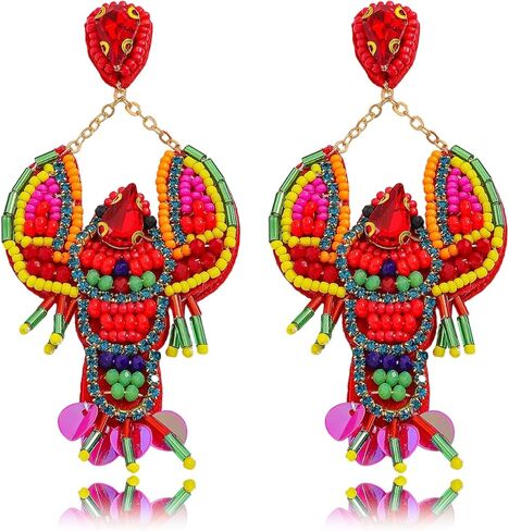 أقراط جراد البحر المصنوعة يدويًا للنساء ، أقراط ربط الجراد البوهيميين تتدلى من أجل إكسسوارات مجوهرات العطلات الصيفية كرنفال in Kuwait