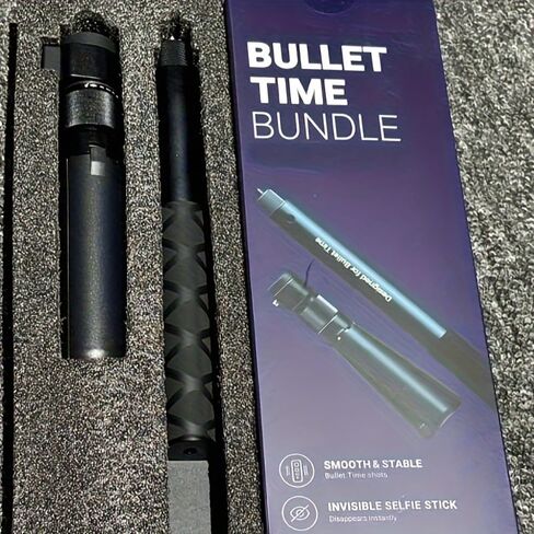 مقبض دوار ثلاثي القوائم من Bullet Time مع عصا سيلفي غير مرئية لـ Insta360 X5/X4، جيب DJI OSMO 3، GoPro، خيط 1/4 بوصة، سعة 6 رطل، عصا سيلفي مدمجة وحامل ثلاثي القوائم على الطاولة (47 بوصة) in Kuwait