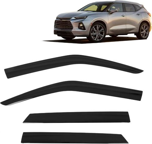 FREEMOTOR802 Low-Profile Window Deflectors Fits 2019-2025 Chevrolet Blazer | Tape-on Mount Rain Guards Side Window Visors Wind Deflectors Dark Tinted Acrylic 4-Piece in Saudi Arabia