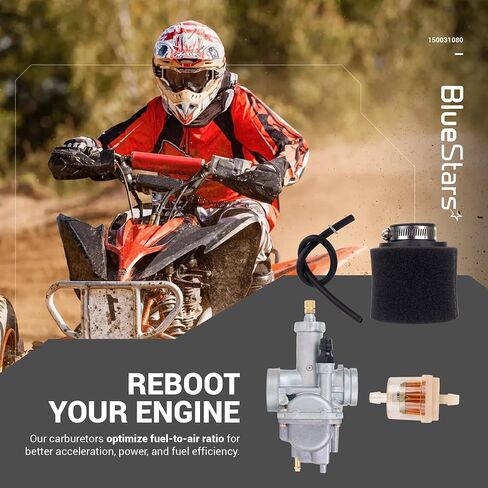 BlueStars KLF220A Carburetor Kit - Compatible with 1988-2002 Kawasaki Bayou 220 KLF220A, 2003-2011 Kawasaki Bayou 250 KLF250A - with Air Filter & Fuel Filter in Saudi Arabia