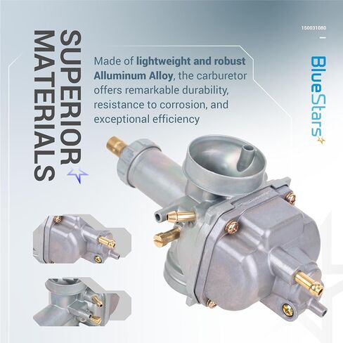 BlueStars KLF220A Carburetor Kit - Compatible with 1988-2002 Kawasaki Bayou 220 KLF220A, 2003-2011 Kawasaki Bayou 250 KLF250A - with Air Filter & Fuel Filter in Saudi Arabia