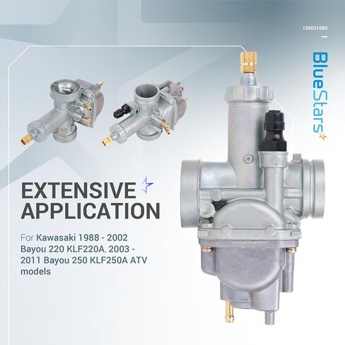 BlueStars KLF220A Carburetor Kit - Compatible with 1988-2002 Kawasaki Bayou 220 KLF220A, 2003-2011 Kawasaki Bayou 250 KLF250A - with Air Filter & Fuel Filter in Saudi Arabia