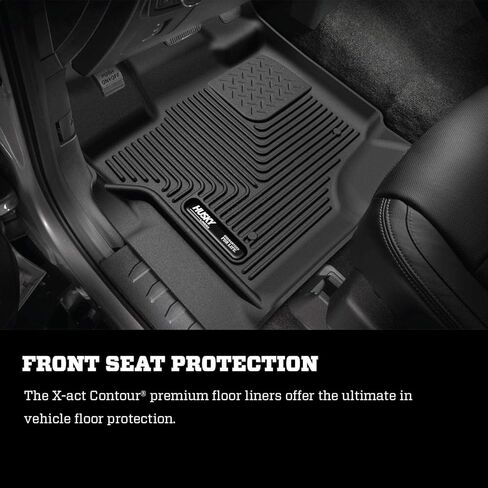 Husky Liners X-act Contour Floor Mats | Fits 2024-2025 Toyota Tacoma, Double & Access Cab w/Auto Trans | Front Row, 2-pc Black - 54581 in Saudi Arabia
