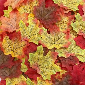 500PCS Autumn Fall Leaves, Fall Artificial Maple Leaves for Thanksgiving Decorations, Weddings, Fall Decorations and Table Crafts Decor in Saudi Arabia
