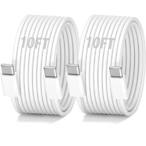 10FT USB C to USB C Cable 60W, Type C Charger Cable Fast Charging Cord for iPhone 16 15 Pro Max Plus iPad Pro Air Mini MacBook Air,1Pack,White in Saudi Arabia