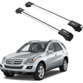 أشرطة رف سقف Erkul لـ Mercedes Benz ML Class W166 2012-2015 | أشرطة الألومنيوم مع قفل مكافحة السرقة للسطح | متوافق مع القضبان المرتفعة - الأسود in Kuwait