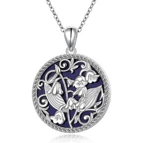Alphm Handmade Lapis Lazuli Necklace 925 Sterling Silver Lily of the Valley/Ganesha Necklace Jewelry for Women Men in Kuwait