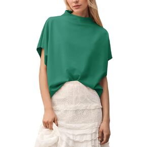 Missactiver Women's Women's Discual Neck Batwing Tee Top Short Sleeve Drop على الكتف الصلب ألوان Tshirt Summer Assfits in Kuwait