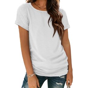 ATHMILE T Shirts Short Sleeve Scoop Neck Tees for Women Fashion Tops Trendy Casual Summer Outfits Clothes 2025 in Saudi Arabia