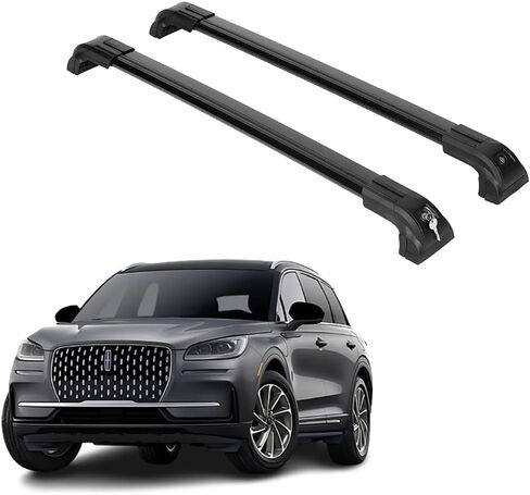 ERKUL Roof Rack Cross Bars for Lincoln Corsair 2020-2025 | Anti-Theft Lock Aluminum Crossbars for Rooftop, Cargo Carrier, Luggage, Kayak, Canoe, Bike | Black in Kuwait