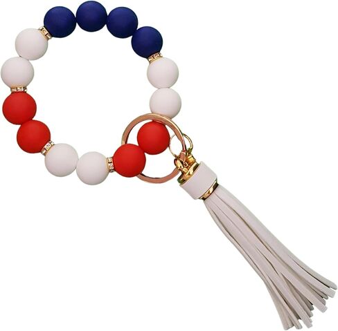 KeyRing Bracelet Car Accessories KeyRings American Keychain USA Key Ring Flag Key chains Wrist Keychains for Women in Saudi Arabia