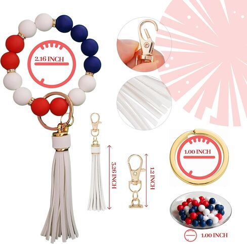 KeyRing Bracelet Car Accessories KeyRings American Keychain USA Key Ring Flag Key chains Wrist Keychains for Women in Saudi Arabia