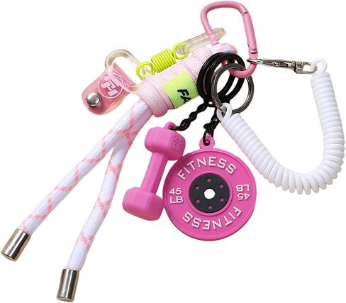 Y2K Designer Rope Keychain Bag Charms Purse Ornament, Dumbbell & Barbell Gym Pendant,Gifts for Women Fitness Enthusiasts in Kuwait