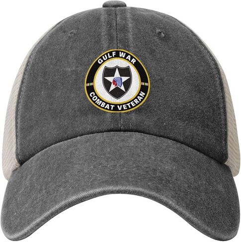 Us Army 2nd Infantry Division Gulf Combat Veteran Adjustable Cowboy Mesh Baseball Cap Unisex Outdoor Trucker Hat3 in Saudi Arabia