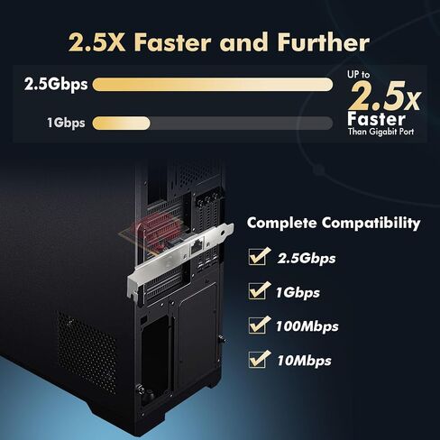 Binardat 5G PCIe Network Adapter, RTL8126 5G/2.5G/1G/100Mbps Ethernet Card RJ45 LAN Controller with Low Profile, Support PXE for Windows 11/10, Linux in Saudi Arabia