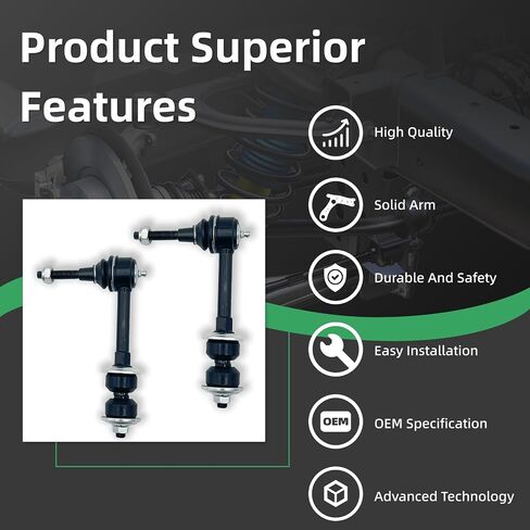 ‎‎K80885 2PCS Front Stabilizer Sway Bar End Links Fit for Dodge 2004-2005 Ram 3500 4WD, 2003 2004 2005 Ram 2500 4WD in Kuwait