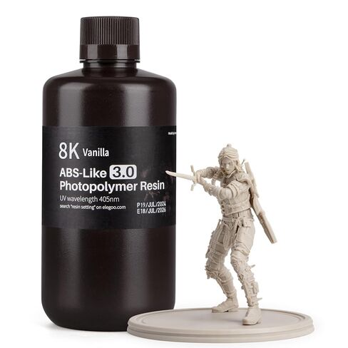 ELEGOO ABS-Like 3D Printer الراتنج 3.0، 405 نانومتر راتنج فوتوبوليمر معالج بالأشعة فوق البنفسجية للمريخ وزحل والمشتري MSLA DLP LCD طباعة ثلاثية الأبعاد بقوة ومتانة، دقة عالية، لزوجة منخفضة، رمادي 1000 جم in Saudi Arabia