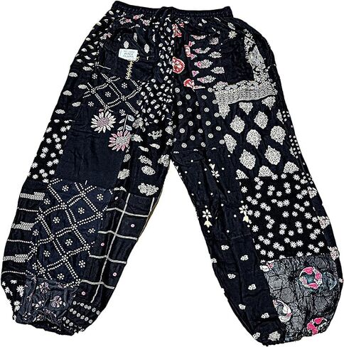 ETHINUMATIC®️ India Harem Pants for Women Patchwork Yoga Boho Palazzo Pant in Saudi Arabia