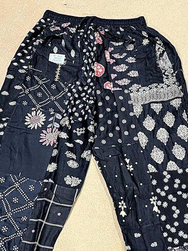 ETHINUMATIC®️ India Harem Pants for Women Patchwork Yoga Boho Palazzo Pant in Saudi Arabia