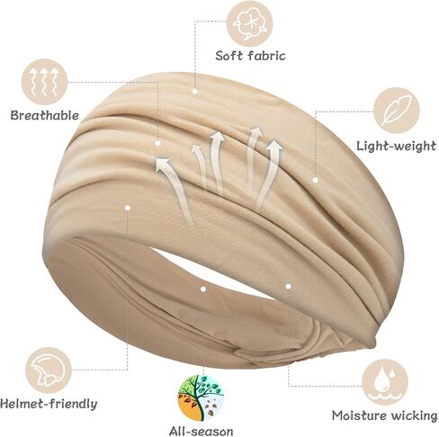 S&N Remille Wide Headbands for Women, Large Hairband, Elastic Non-Slip Headband Twist Knotted Accessories, Yoga Workout Vintage Hair 3 Pack (Colour-8) in Kuwait
