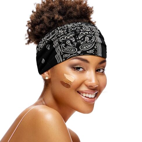 S&N Remille Wide Headbands for Women, Large Hairband, Elastic Non-Slip Headband Twist Knotted Accessories, Yoga Workout Vintage Hair 3 Pack (Colour-8) in Kuwait