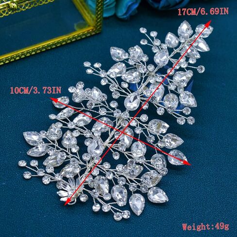 قطع شعر الزفاف للعرائس ، راينستون رأس العروس ، إكسسوارات شعر الزفاف المصنوعة يدويًا in Kuwait