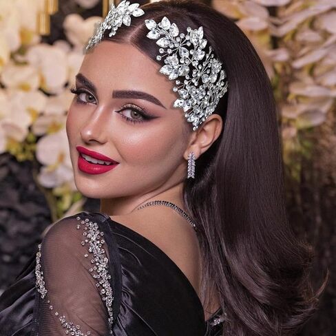 قطع شعر الزفاف للعرائس ، راينستون رأس العروس ، إكسسوارات شعر الزفاف المصنوعة يدويًا in Kuwait