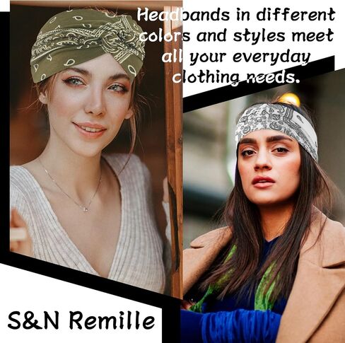 عصابات رأس S & N Remille للنساء ، ونطاق الشعر الكبير ، ومرنة تويست تويست بعصاء العادل ، و yoga تجريب الشعر 3 عبوة (Colour-8) in Saudi Arabia