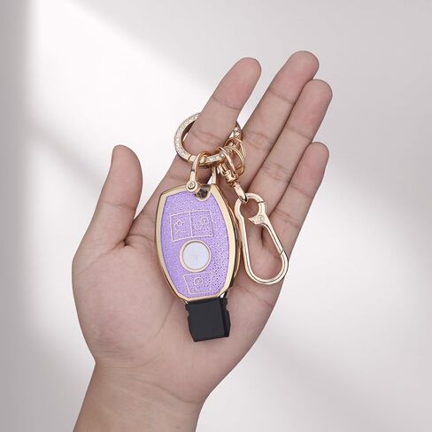 غطاء FOB لطيف bling bling لمرسيدس بنز ، علبة TPU مقطوعة الماس مع سلسلة المفاتيح ، قذيفة واقية in Kuwait