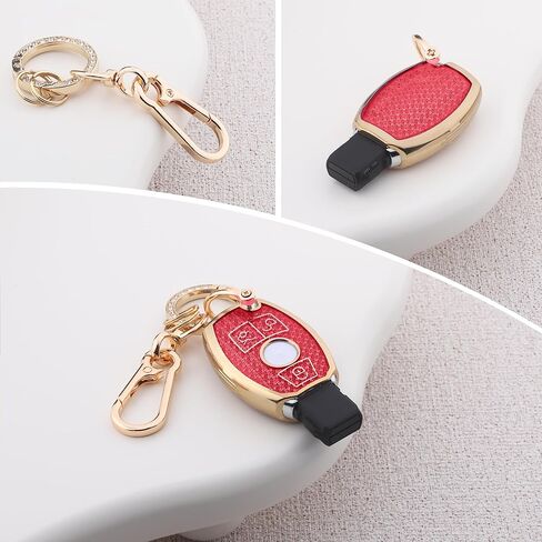Cute Bling Key Fob Cover for Mercedes-Benz, Diamond Cut TPU Case with Keychain, Protective Shell in Kuwait