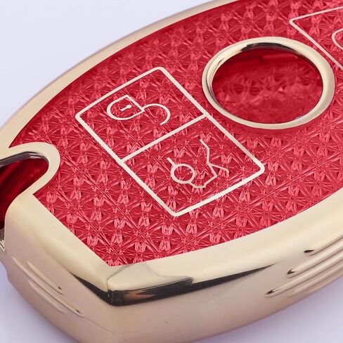 Cute Bling Key Fob Cover for Mercedes-Benz, Diamond Cut TPU Case with Keychain, Protective Shell in Kuwait