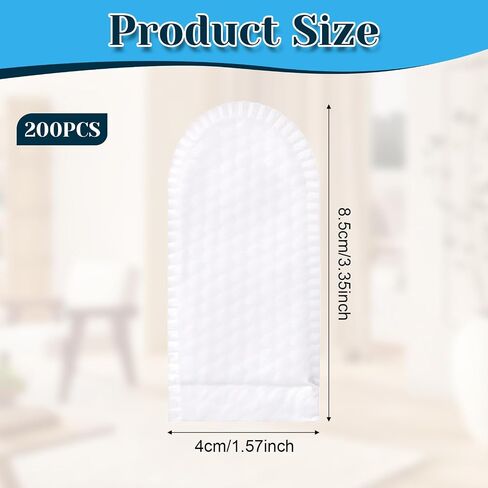 200 PCS Cotton Four Cot Tips Coverable Covering Tear Wear Wear Almves Thumb Sibves Most Mosticing Ficking Paringips Protector Protector لتنظيف العمل المصاب (أبيض) in Kuwait