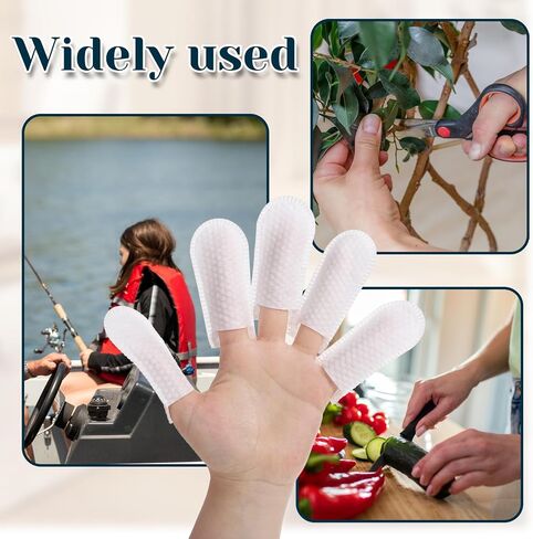 200 PCS Cotton Four Cot Tips Coverable Covering Tear Wear Wear Almves Thumb Sibves Most Mosticing Ficking Paringips Protector Protector لتنظيف العمل المصاب (أبيض) in Kuwait