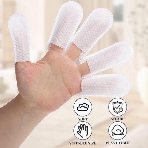 200 PCS Cotton Four Cot Tips Coverable Covering Tear Wear Wear Almves Thumb Sibves Most Mosticing Ficking Paringips Protector Protector لتنظيف العمل المصاب (أبيض) in Kuwait