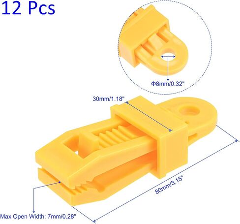12Pack Tarp Clips - Tent Awning Secures Clamp Sliding Snap, Strong Lock Grip, Apply to Outdoor/Camping /Swimming Pools (Blue) in Saudi Arabia