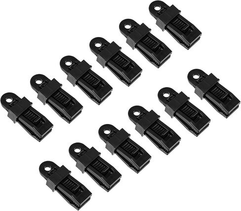 12Pack Tarp Clips - Tent Awning Secures Clamp Sliding Snap, Strong Lock Grip, Apply to Outdoor/Camping /Swimming Pools (Blue) in Saudi Arabia