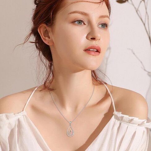 YFN Mustard Seed Necklace Sterling Silver Cross Mustard Seed Flower Pendant Necklace Christian Jewelry for Women Catholic Gifts in Saudi Arabia